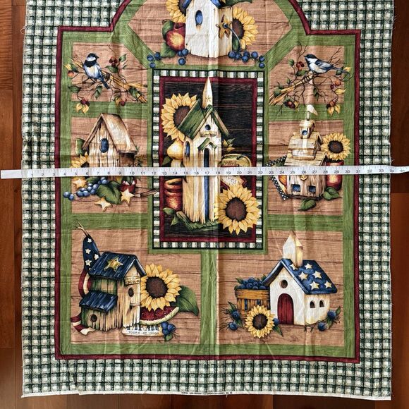 Vintage Quilt Panel Birdhouses Panel Sunflowers Spring Industries 34” X 44” - Picture 6 of 6